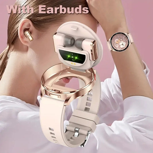 Reloj Inteligente 2-en-1 con Auriculares Inalámbricos Integrados
