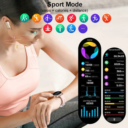 Reloj Inteligente 2-en-1 con Auriculares Inalámbricos Integrados