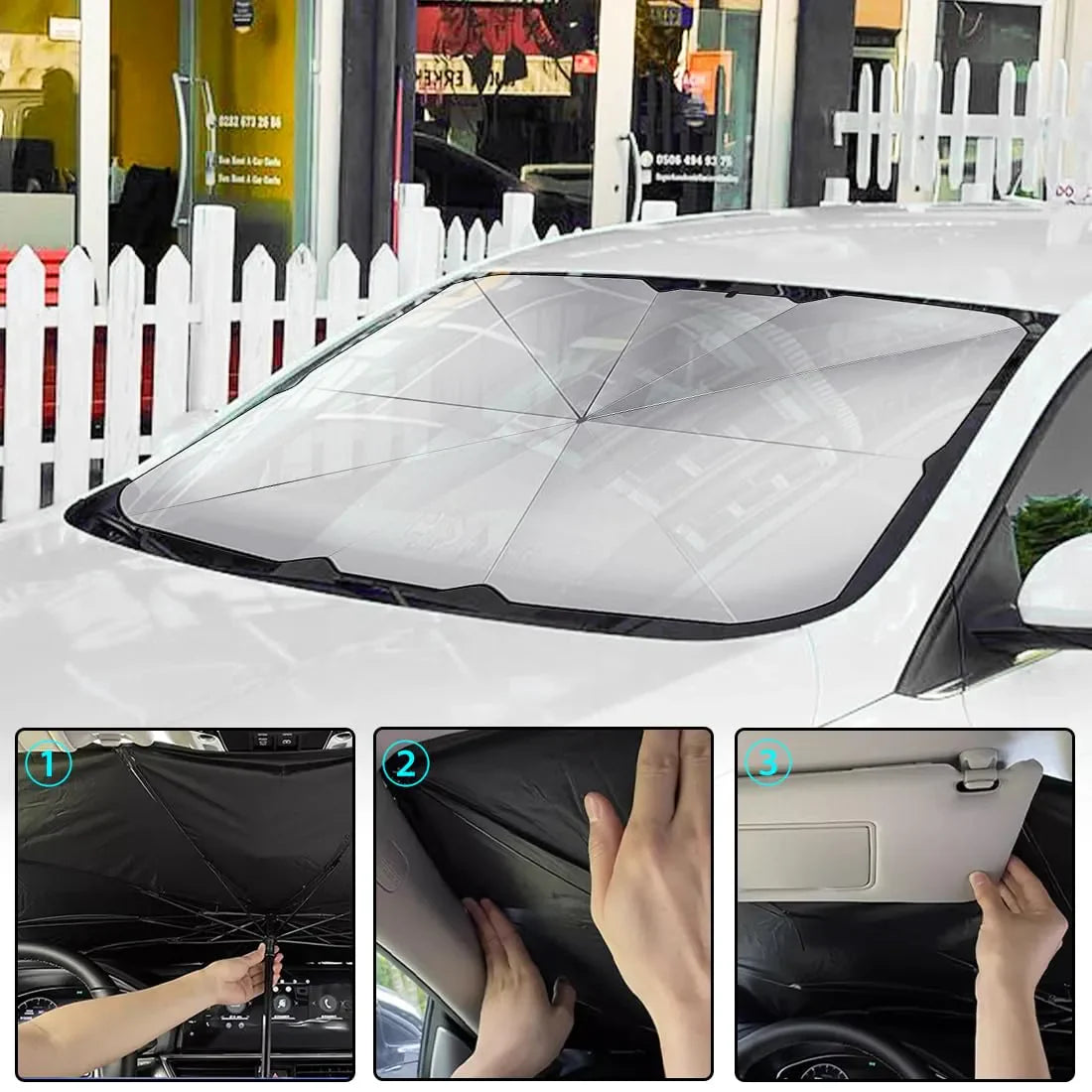 PARASOL PLEGABLE ANTI RAYOS UV PARA COCHE